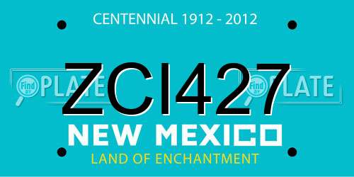 ZCI427 New Mexico License Plate