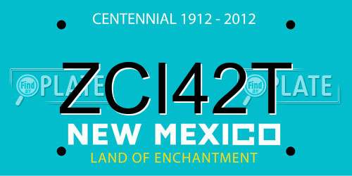 ZCI42T New Mexico License Plate