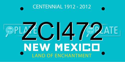 ZCI472 New Mexico License Plate