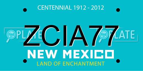 ZCIA77 New Mexico License Plate