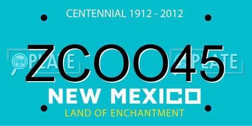 ZCOO45 New Mexico License Plate