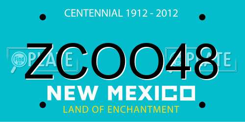 ZCOO48 New Mexico License Plate