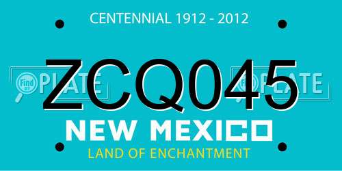 ZCQ045 New Mexico License Plate