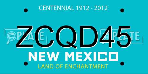 ZCQD45 New Mexico License Plate