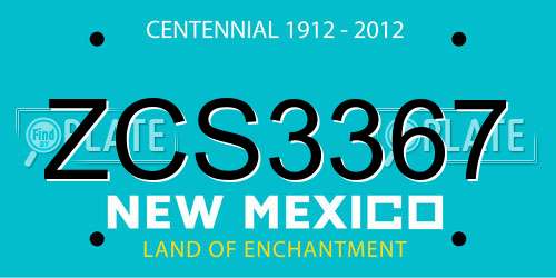 ZCS3367 New Mexico License Plate