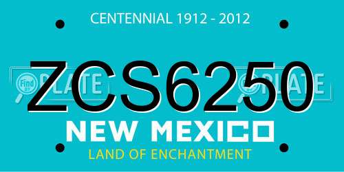 ZCS6250 New Mexico License Plate
