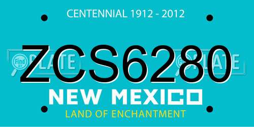 ZCS6280 New Mexico License Plate