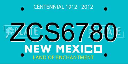 ZCS6780 New Mexico License Plate