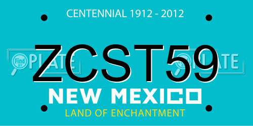 ZCST59 New Mexico License Plate
