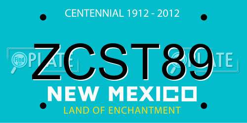 ZCST89 New Mexico License Plate
