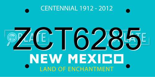 ZCT6285 New Mexico License Plate