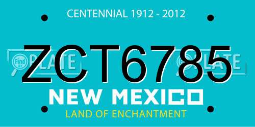 ZCT6785 New Mexico License Plate