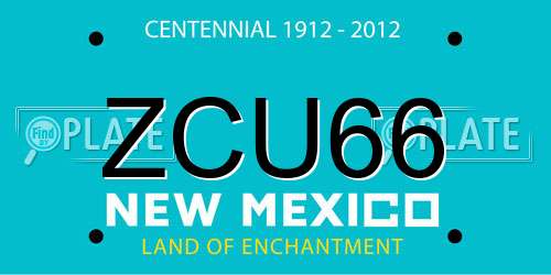 ZCU66 New Mexico License Plate
