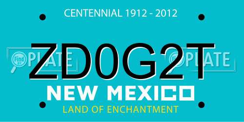ZD0G2T New Mexico License Plate