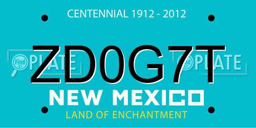 ZD0G7T New Mexico License Plate