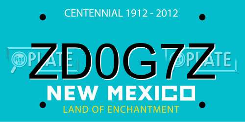 ZD0G7Z New Mexico License Plate