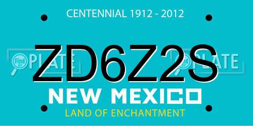 ZD6Z2S New Mexico License Plate