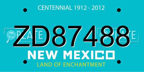 ZD87488 New Mexico License Plate