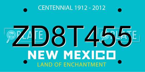 ZD8T455 New Mexico License Plate