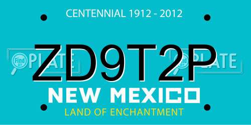 ZD9T2P New Mexico License Plate