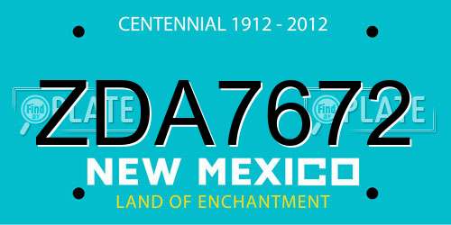 ZDA7672 New Mexico License Plate