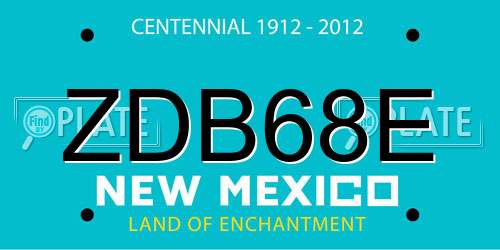 ZDB68E New Mexico License Plate
