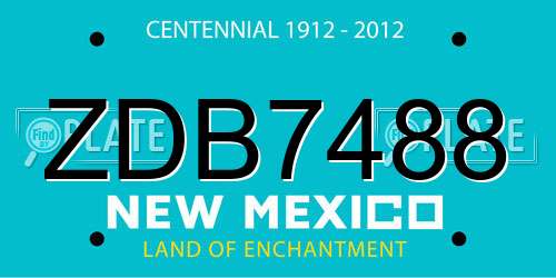 ZDB7488 New Mexico License Plate