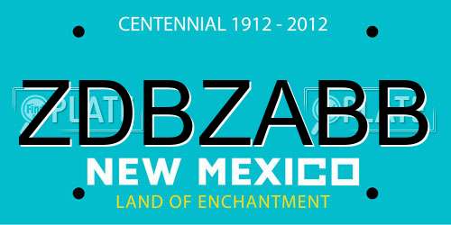 ZDBZABB New Mexico License Plate