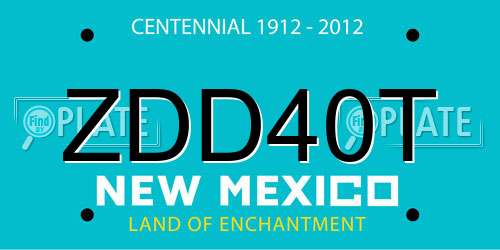 ZDD40T New Mexico License Plate