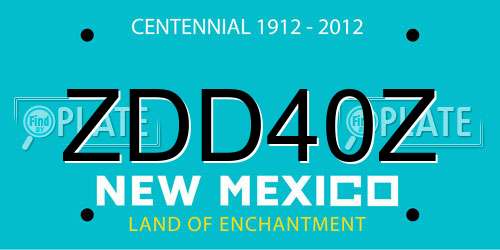 ZDD40Z New Mexico License Plate