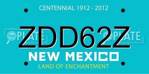 ZDD62Z New Mexico License Plate
