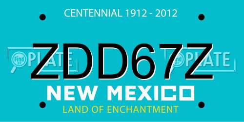 ZDD67Z New Mexico License Plate