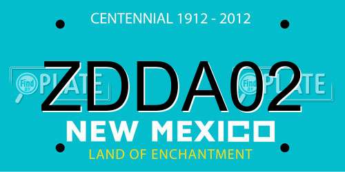 ZDDA02 New Mexico License Plate