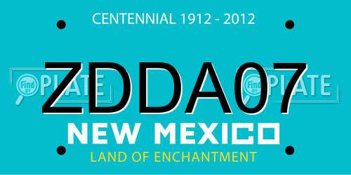 ZDDA07 New Mexico License Plate