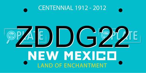 ZDDG22 New Mexico License Plate