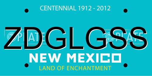 ZDGLGSS New Mexico License Plate