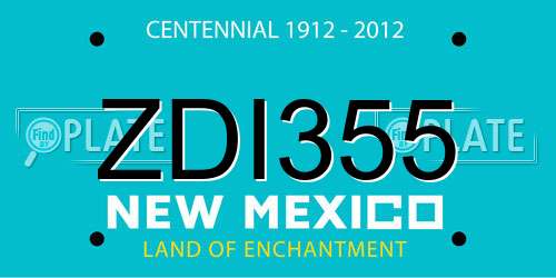 ZDI355 New Mexico License Plate