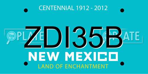 ZDI35B New Mexico License Plate