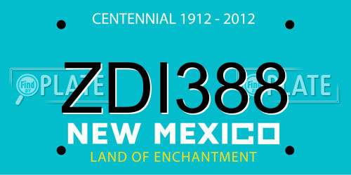 ZDI388 New Mexico License Plate