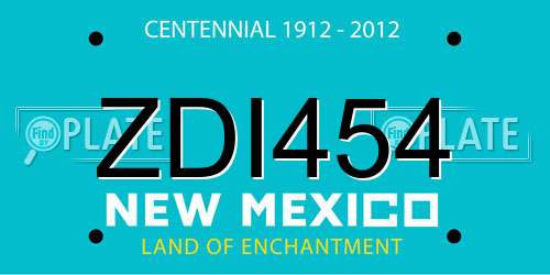 ZDI454 New Mexico License Plate