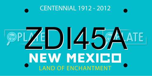 ZDI45A New Mexico License Plate