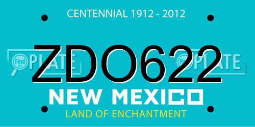 ZDO622 New Mexico License Plate