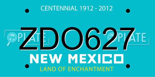 ZDO627 New Mexico License Plate