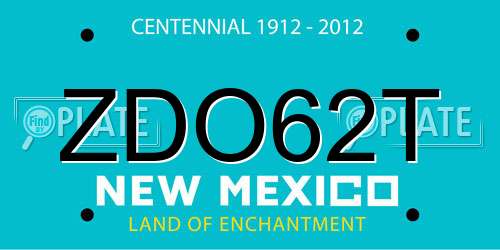 ZDO62T New Mexico License Plate