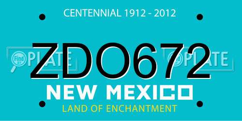 ZDO672 New Mexico License Plate