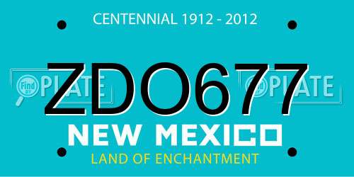 ZDO677 New Mexico License Plate