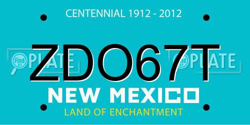 ZDO67T New Mexico License Plate