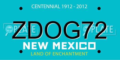 ZDOG72 New Mexico License Plate