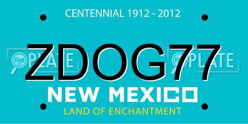 ZDOG77 New Mexico License Plate