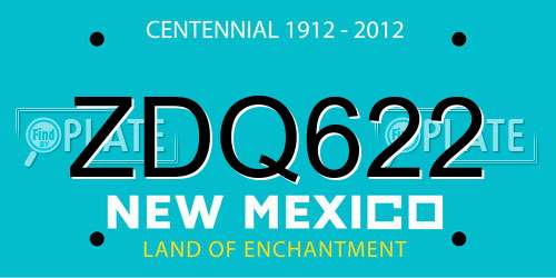 ZDQ622 New Mexico License Plate